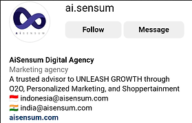 Screenshot of and hyperlink to the Instagram account of Aisensum.