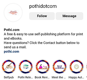 Screenshot of and hyperlink to the Instagram account of Pothi.com.